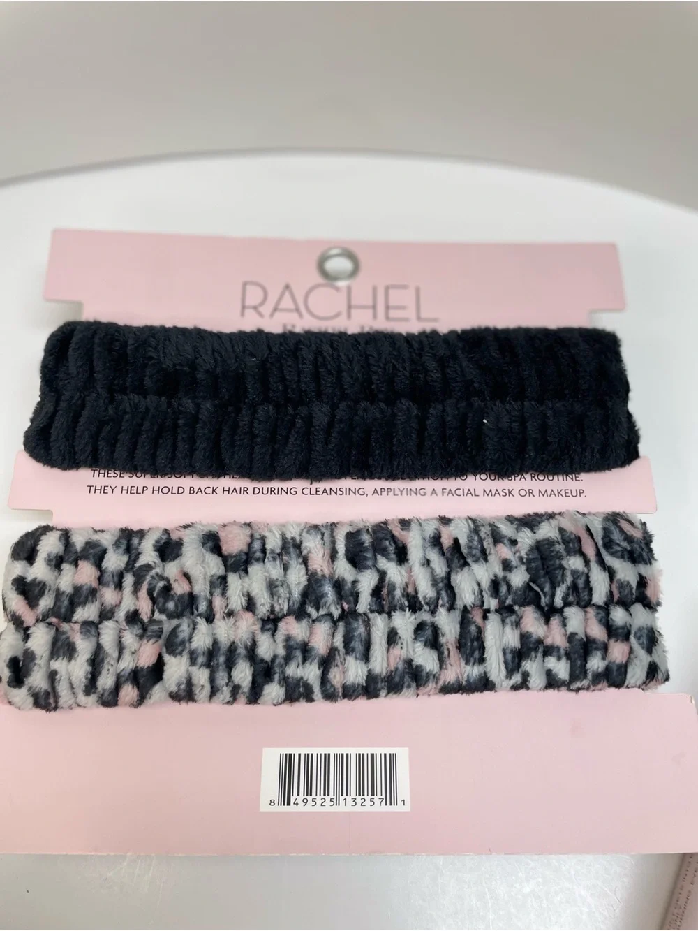 RACHEL Roy Black Bow & Pink Leopard Spa Headband Set-Makeup Brush Setting Spray